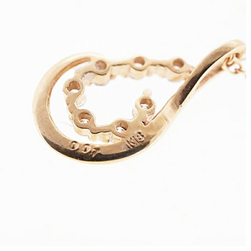 【jv506】 ネックレス K18PG ピンクゴールド ダイヤモンド 0.07ct 未使用【中古】レディース