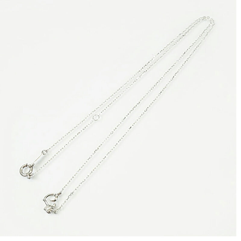 【jv511】 ネックレス ハートモチーフ K10WG ホワイトゴールド ダイヤモンド 0.01ct 未使用【中古】レディース