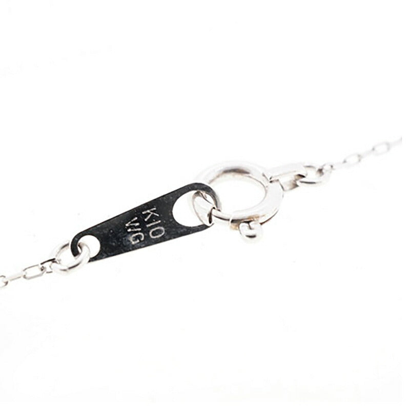 【jv511】 ネックレス ハートモチーフ K10WG ホワイトゴールド ダイヤモンド 0.01ct 未使用【中古】レディース