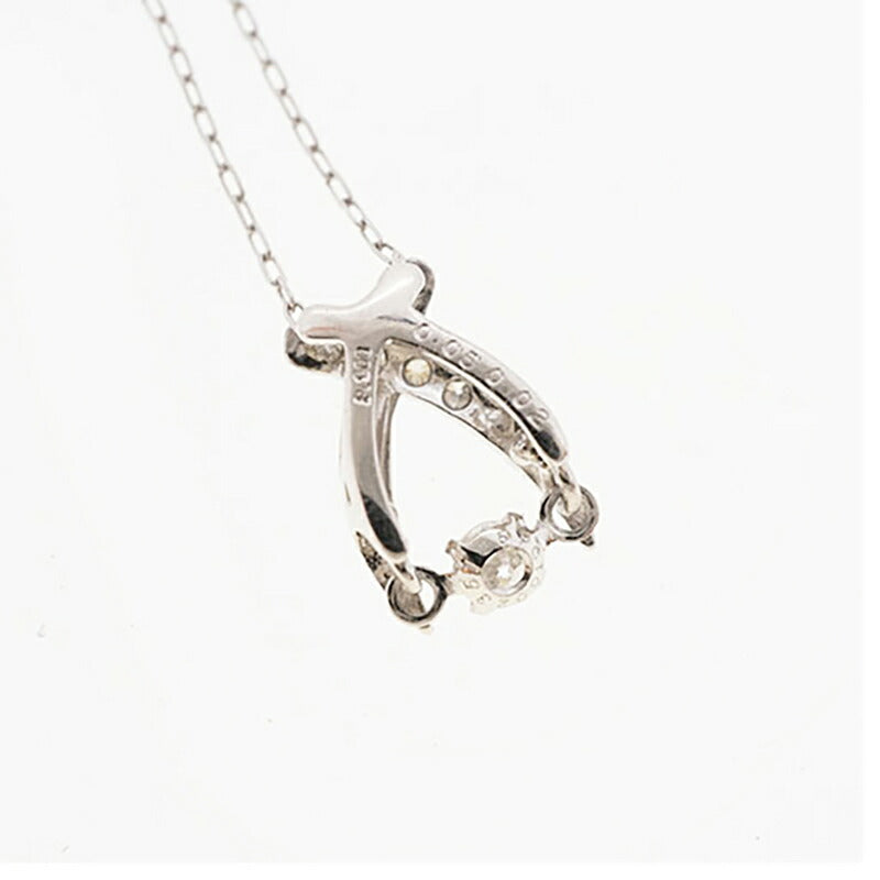【jv520】 ネックレス Pt850 プラチナ ダイヤモンド 0.05ct/0.02ct 未使用【中古】レディース
