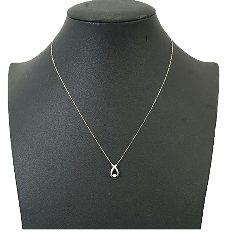 【jv520】 ネックレス Pt850 プラチナ ダイヤモンド 0.05ct/0.02ct 未使用【中古】レディース