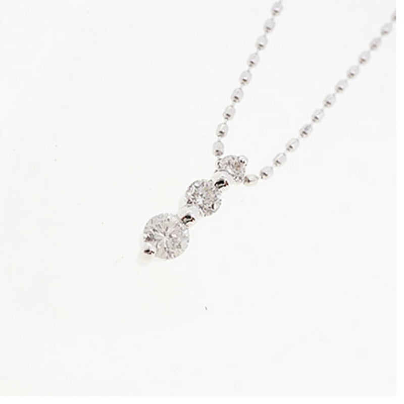 【jv523】 ネックレス K18WG ホワイトゴールド ダイヤモンド 0.15ct 未使用【中古】レディース