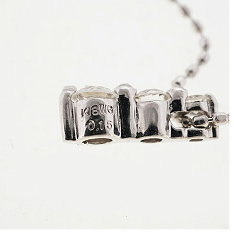 【jv523】 ネックレス K18WG ホワイトゴールド ダイヤモンド 0.15ct 未使用【中古】レディース