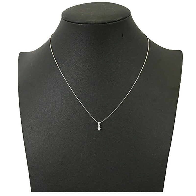 【jv523】 ネックレス K18WG ホワイトゴールド ダイヤモンド 0.15ct 未使用【中古】レディース