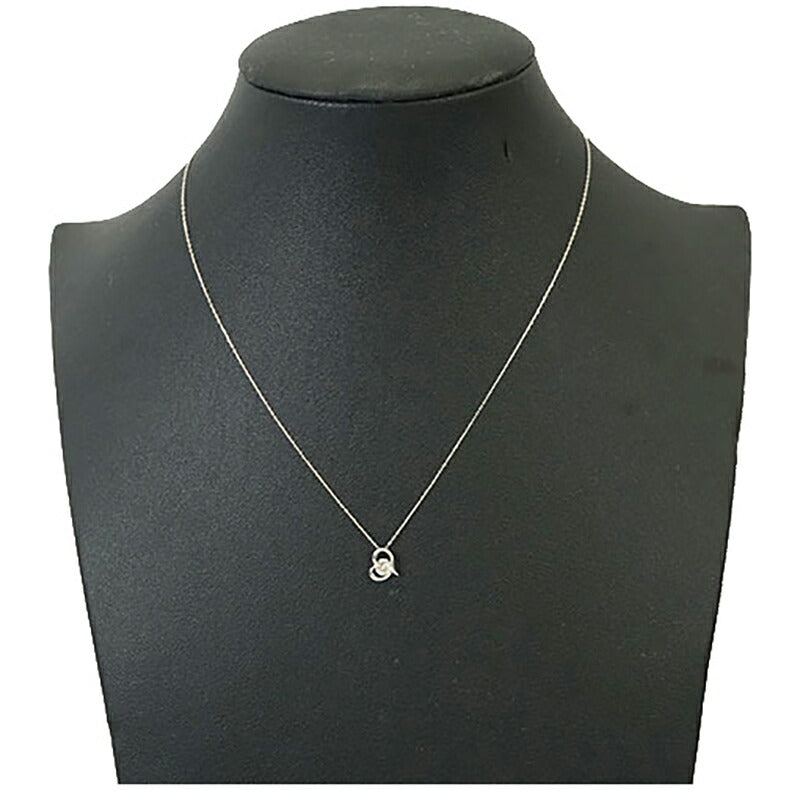 【jv525】 ネックレス ハートモチーフ K18WG ホワイトゴールド ダイヤモンド 0.2ct 未使用【中古】レディース