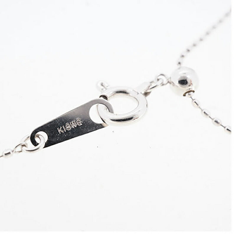 【jv527】 ネックレス K18WG ホワイトゴールド ダイヤモンド 0.345ct/0.09ct 未使用【中古】レディース