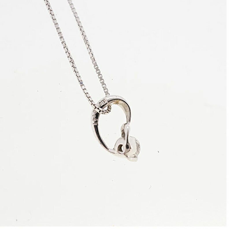 【jv528】 ネックレス 一粒ダイヤ K10WG ホワイトゴールド ダイヤモンド 0.07ct 未使用【中古】レディース