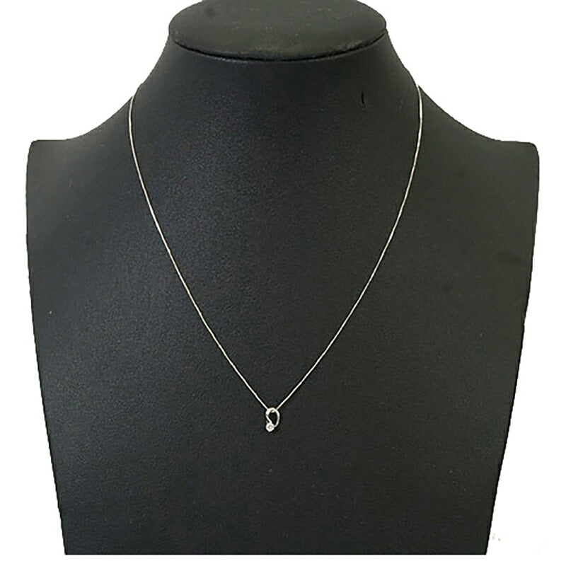 【jv528】 ネックレス 一粒ダイヤ K10WG ホワイトゴールド ダイヤモンド 0.07ct 未使用【中古】レディース
