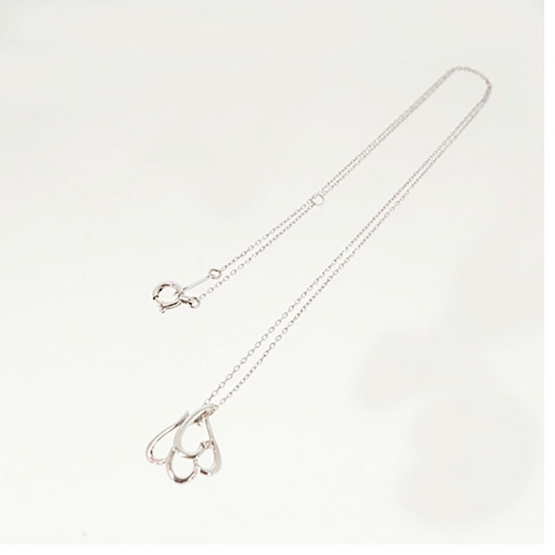 【jv537】 ネックレス ハートモチーフ K10WG ホワイトゴールド ダイヤモンド 0.006ct 未使用【中古】レディース
