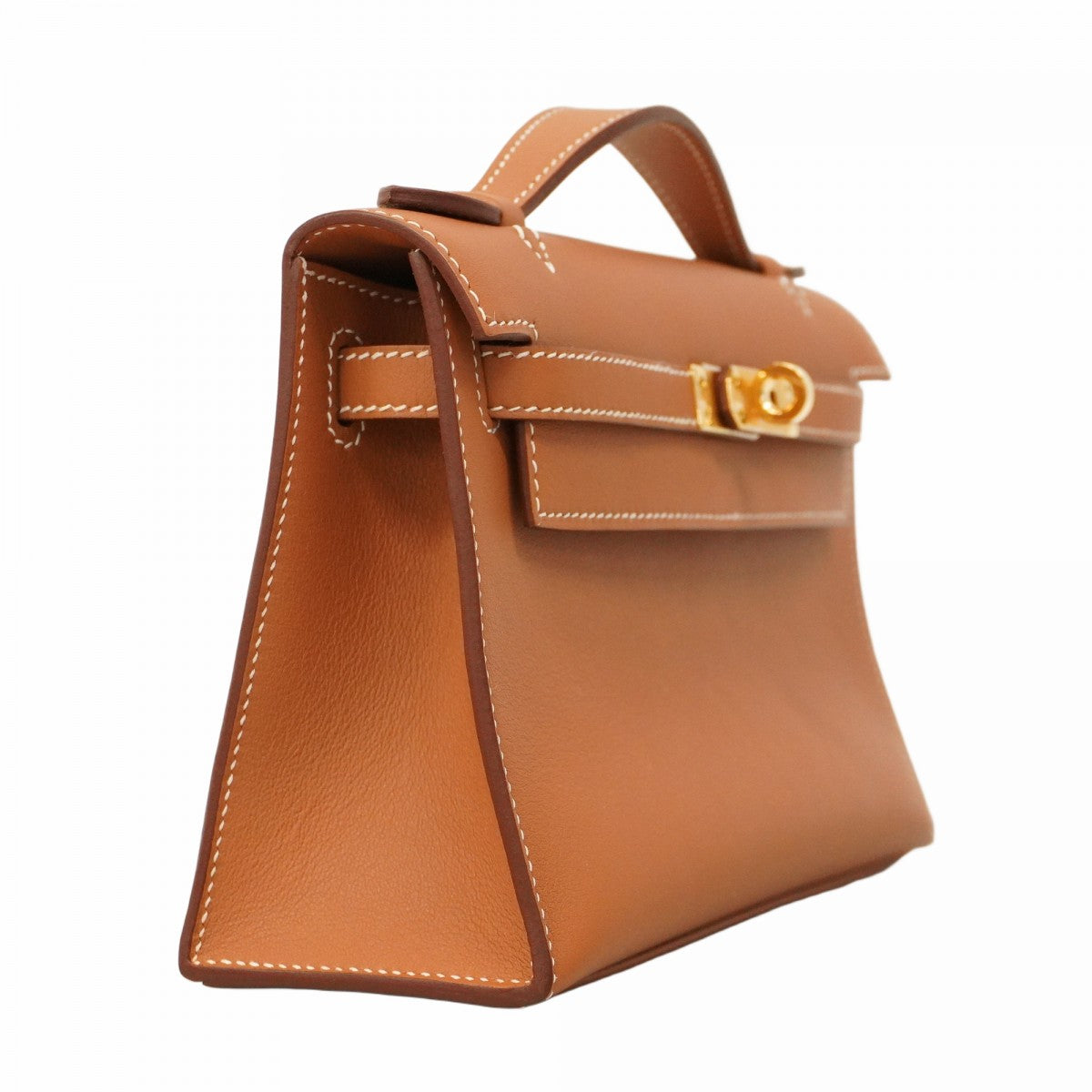 【5de6739-e-g-b】エルメス ハンドバッグ ポシェットケリー スイフト ゴールド ゴールド金具 B刻印【中古】レディース