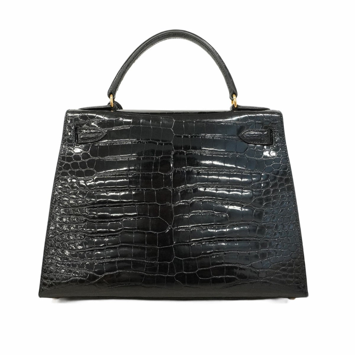 【5eb1835-g】エルメス ハンドバッグ ケリー28 ポロサス ブラック ゴールド金具【中古】レディース