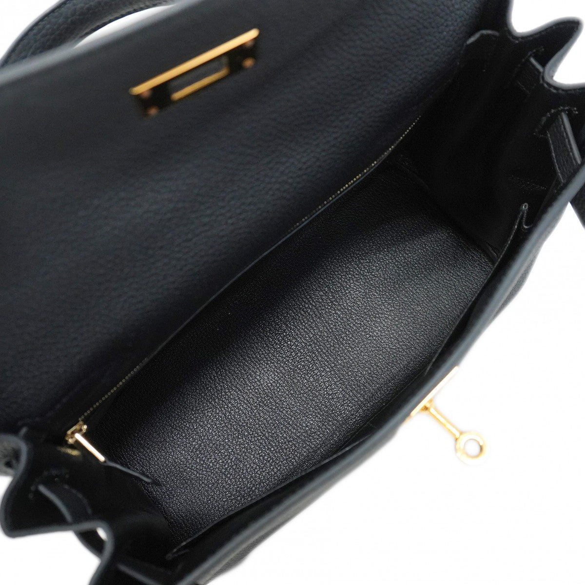 ★SALE【5fd5086-g-b】エルメス ハンドバッグ ケリー28 トゴ ブラック ゴールド金具 B刻印【中古】レディース