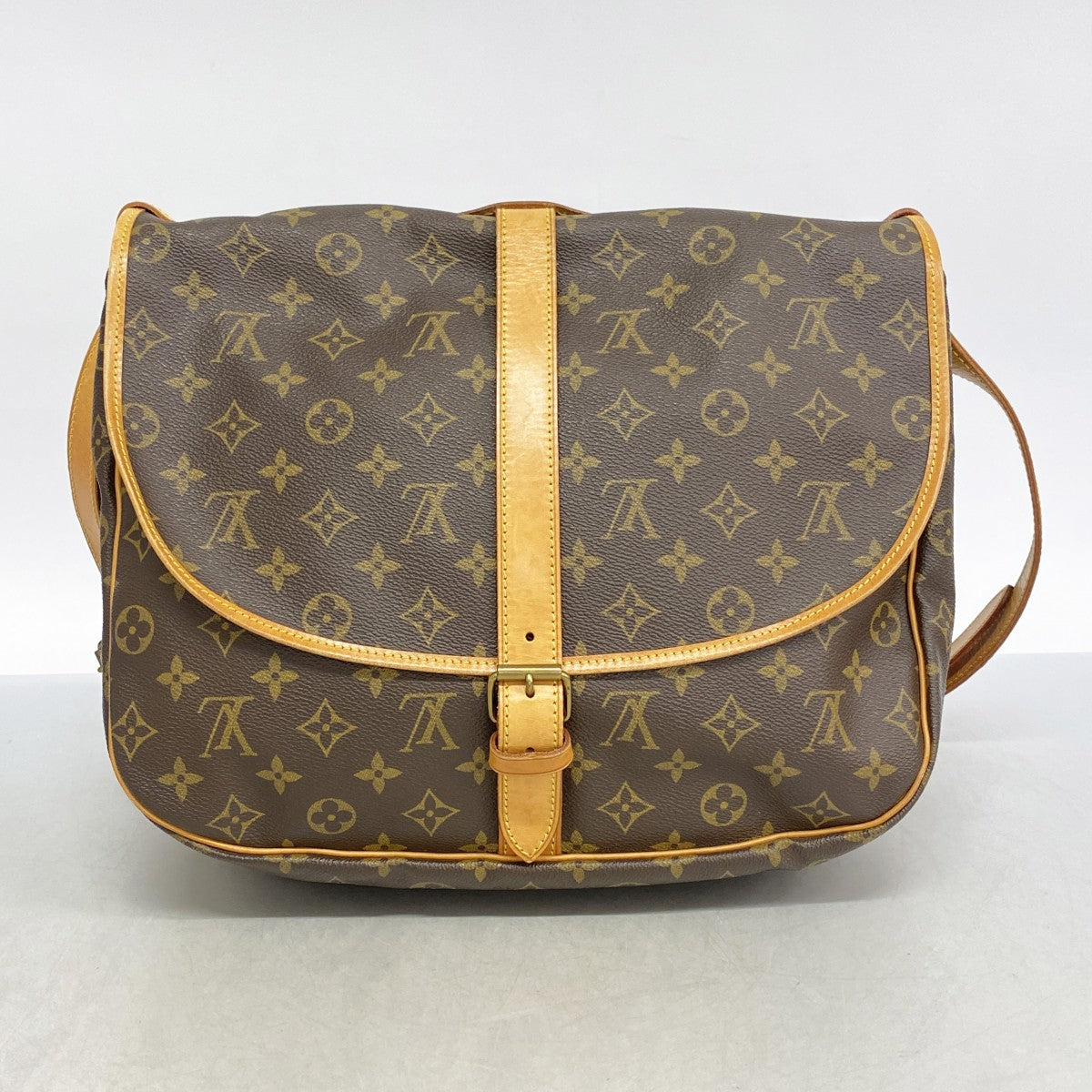 【5gd5285-h】ルイヴィトン ショルダーバッグ モノグラム ソミュール35 M42254 ブラウン【中古】レディース