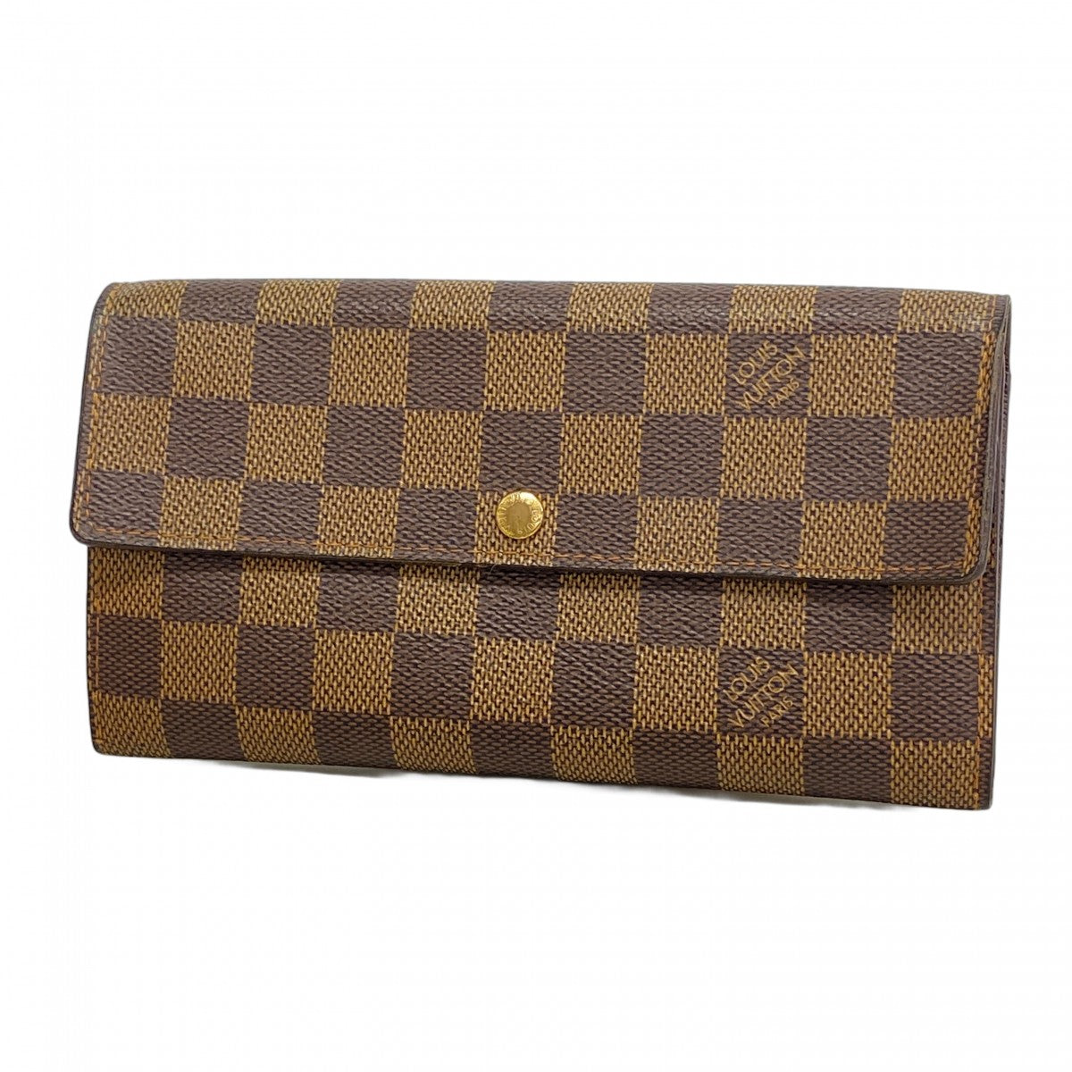 【5gd5336-h】ルイヴィトン 長財布 ダミエ ポルトモネクレディ N61726 エベヌ【中古】レディース