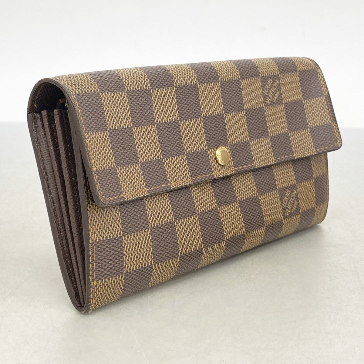 【5gd5336-h】ルイヴィトン 長財布 ダミエ ポルトモネクレディ N61726 エベヌ【中古】レディース