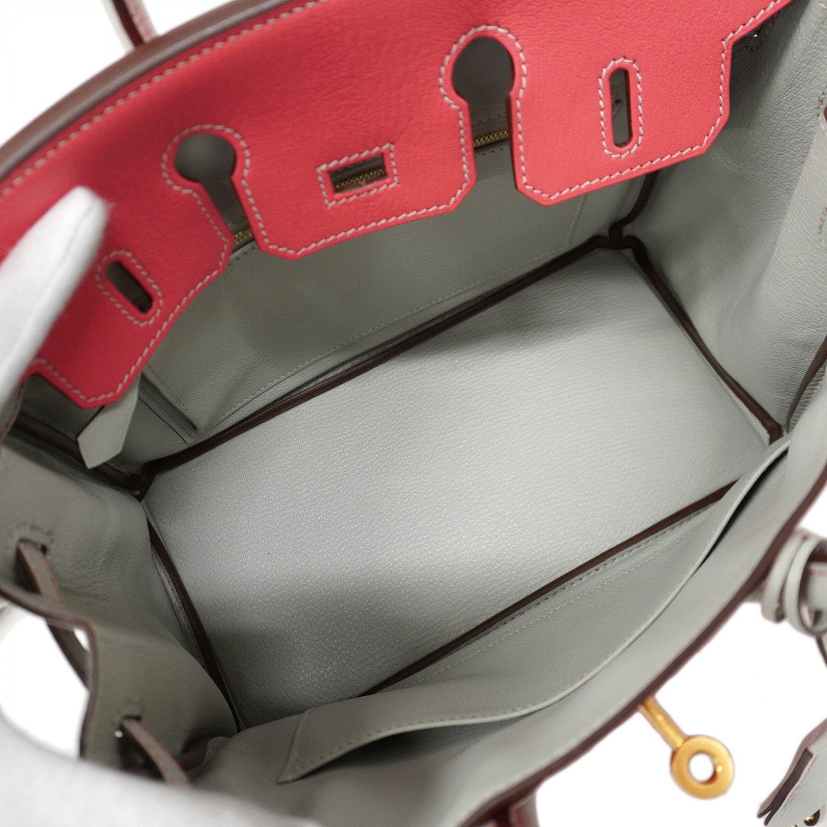 ★SALE【5fd5384-e-g】エルメス ハンドバッグ バーキン25 スペシャルオーダー コロマンデル ローズアザレ/パールグレー ゴールド金具 Z刻印【中古】レディース