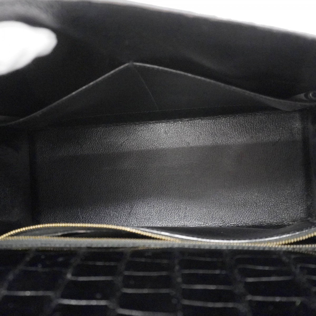★SALE【5gc0713-2-g-h】エルメス ハンドバッグ ケリー28トリコロール アリゲーター ブラック ブラウン グレー ゴールド金具 ○X刻印【中古】レディース