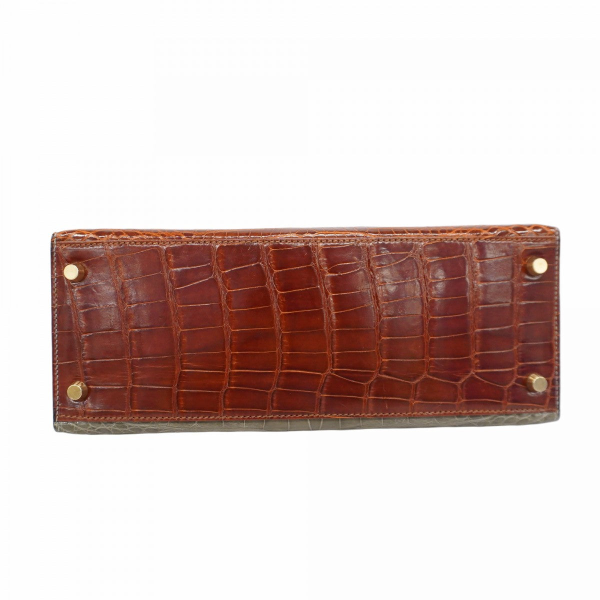 ★SALE【5gc0713-2-g-h】エルメス ハンドバッグ ケリー28トリコロール アリゲーター ブラック ブラウン グレー ゴールド金具 ○X刻印【中古】レディース