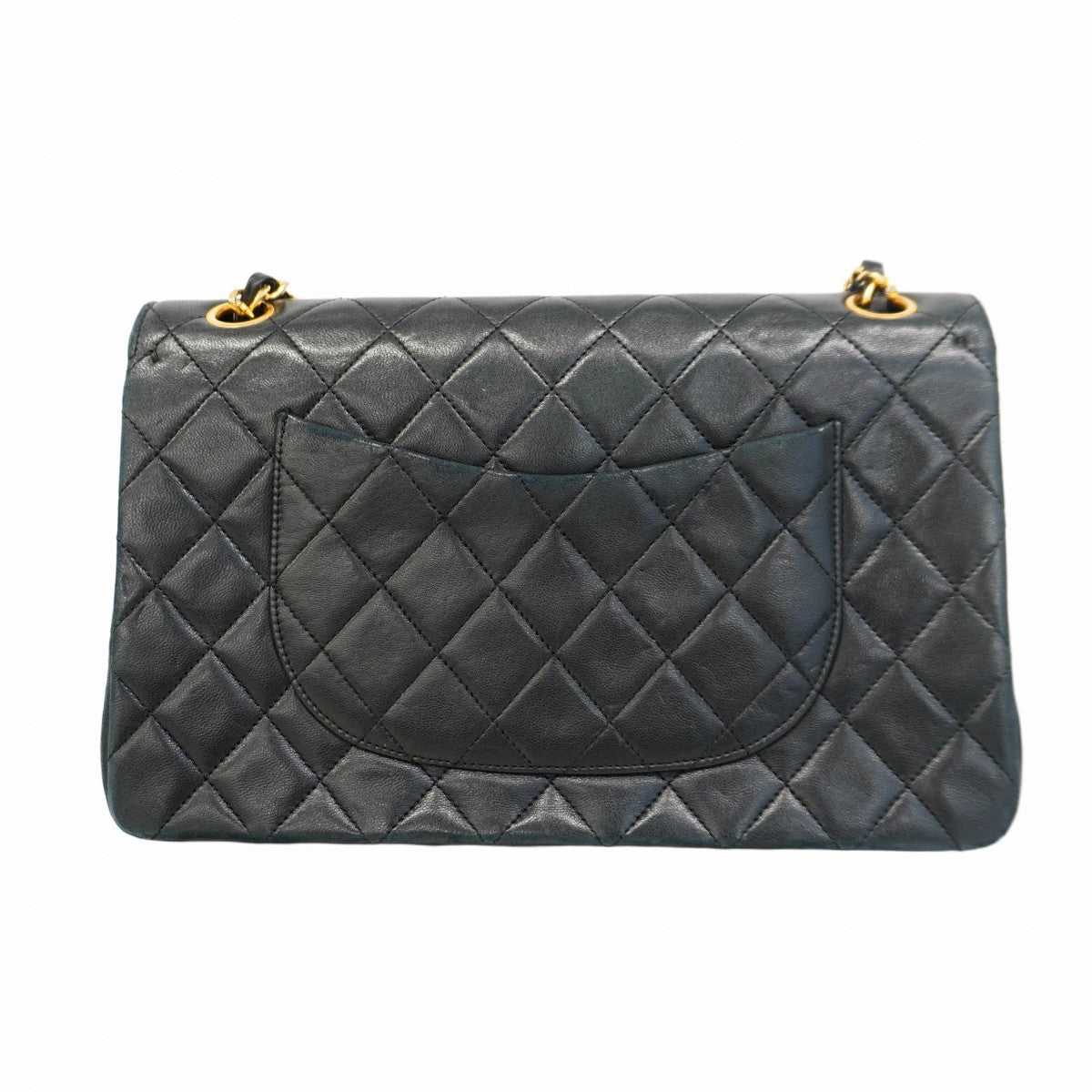 ★SALE【5gd5248-h】シャネル ショルダーバッグ マトラッセ Wフラップ Wチェーン ラムスキン ブラック ゴールド金具【中古】レディース