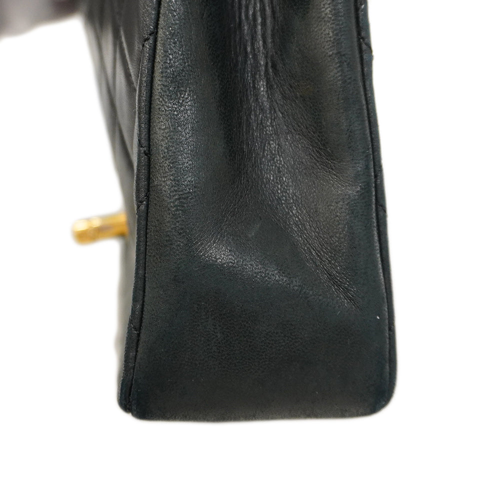 ★SALE【5gd5248-h】シャネル ショルダーバッグ マトラッセ Wフラップ Wチェーン ラムスキン ブラック ゴールド金具【中古】レディース