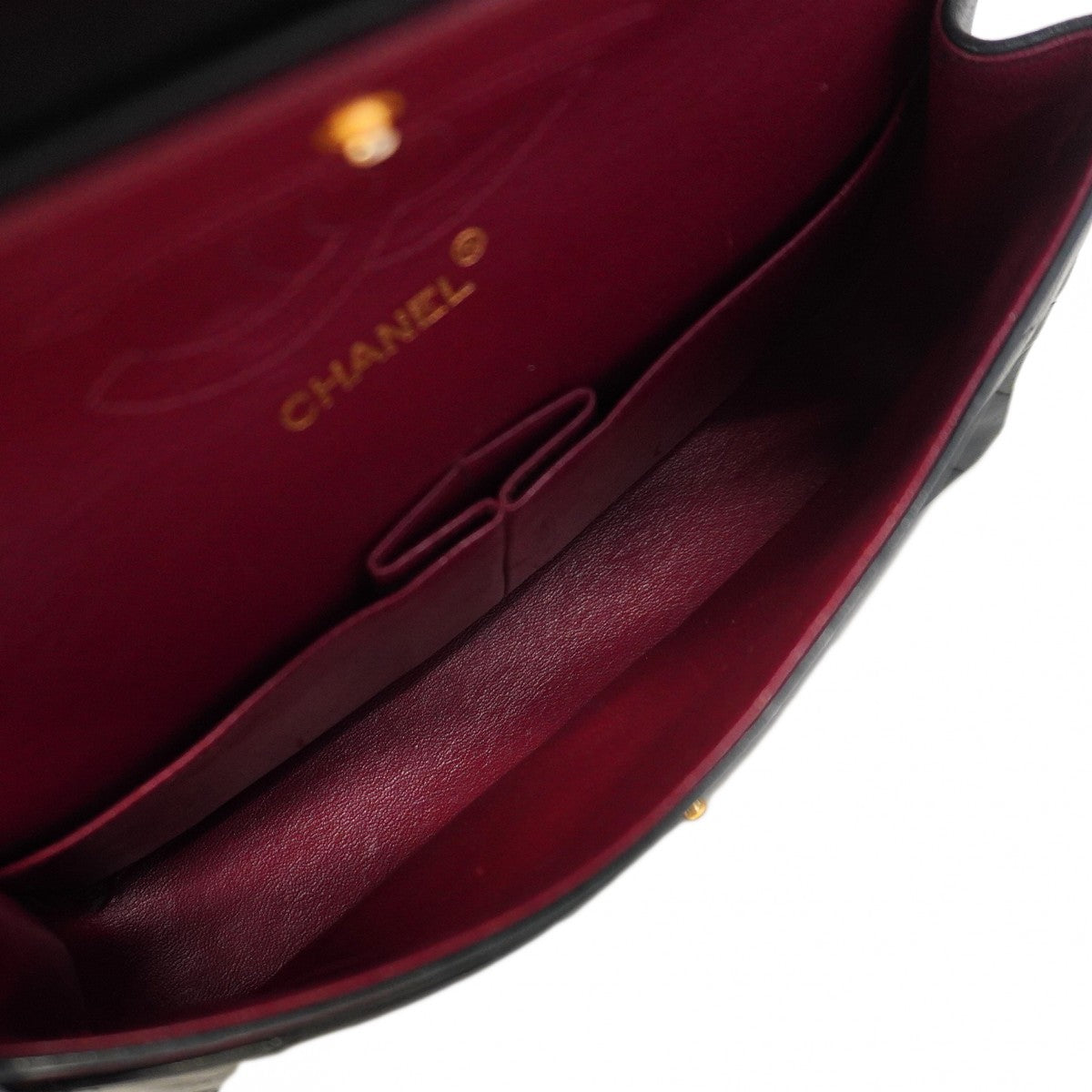 ★SALE【5gd5248-h】シャネル ショルダーバッグ マトラッセ Wフラップ Wチェーン ラムスキン ブラック ゴールド金具【中古】レディース