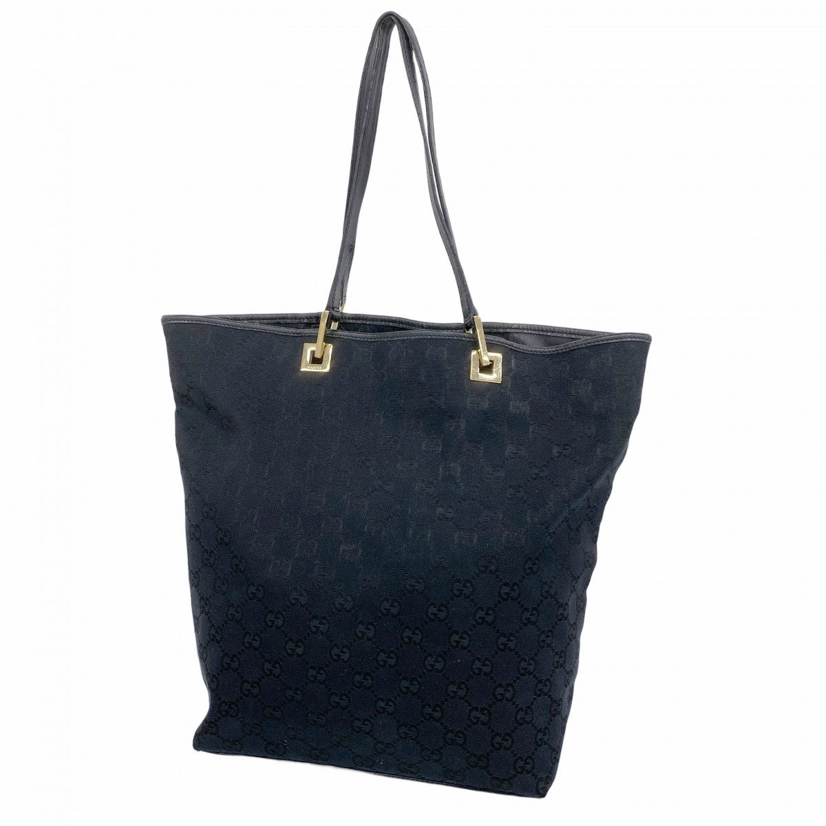 ★SALE【5gd5293-h】グッチ トートバッグ GGキャンバス 002 1098 キャンバス ブラック シャンパンゴールド金具【中古】レディース