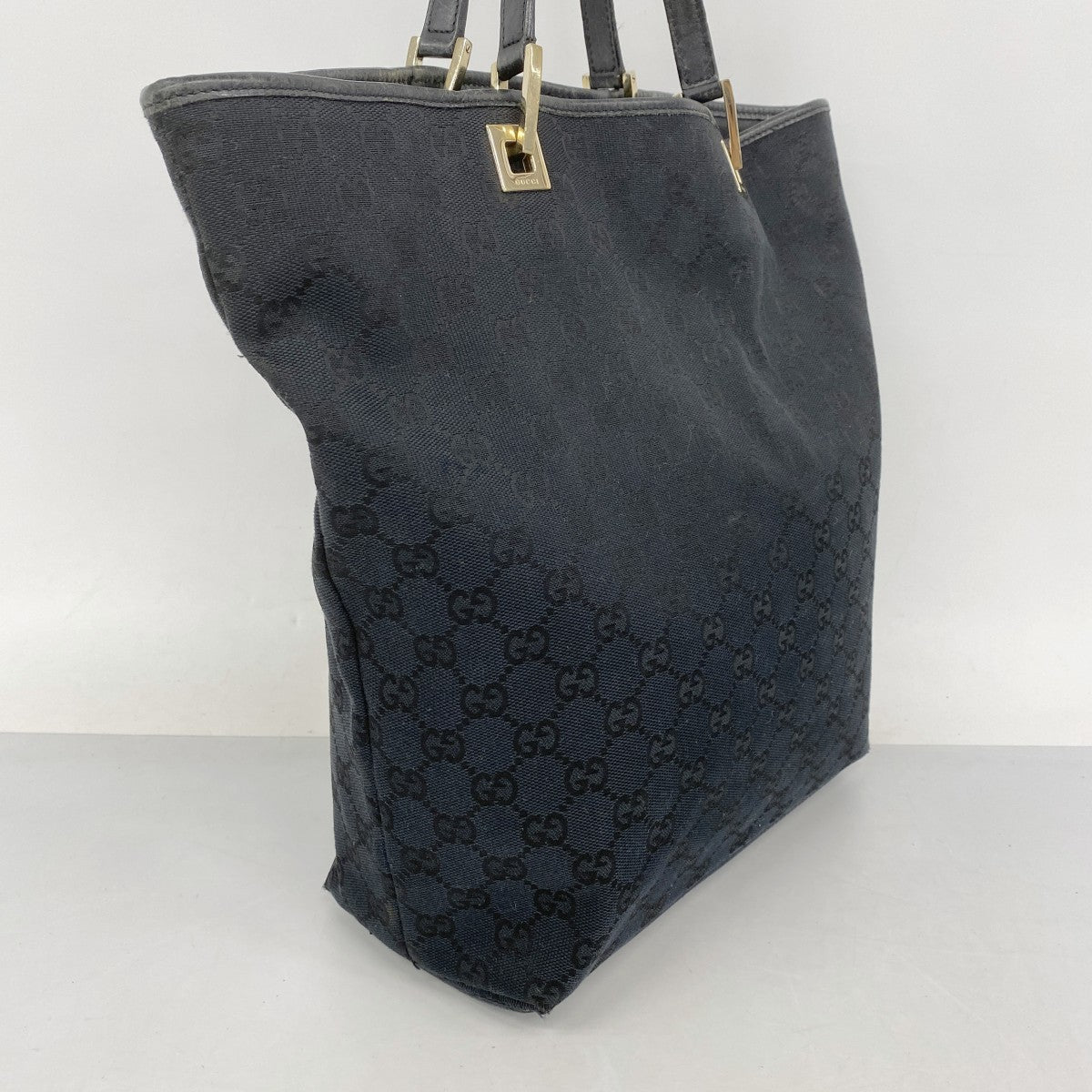 ★SALE【5gd5293-h】グッチ トートバッグ GGキャンバス 002 1098 キャンバス ブラック シャンパンゴールド金具【中古】レディース