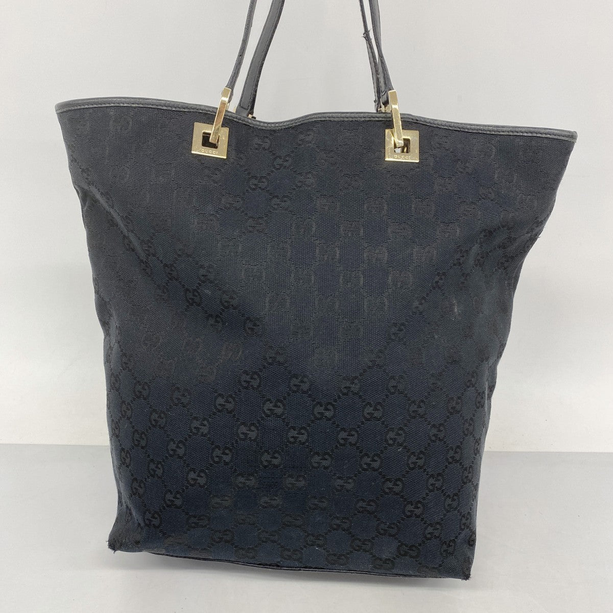 ★SALE【5gd5293-h】グッチ トートバッグ GGキャンバス 002 1098 キャンバス ブラック シャンパンゴールド金具【中古】レディース