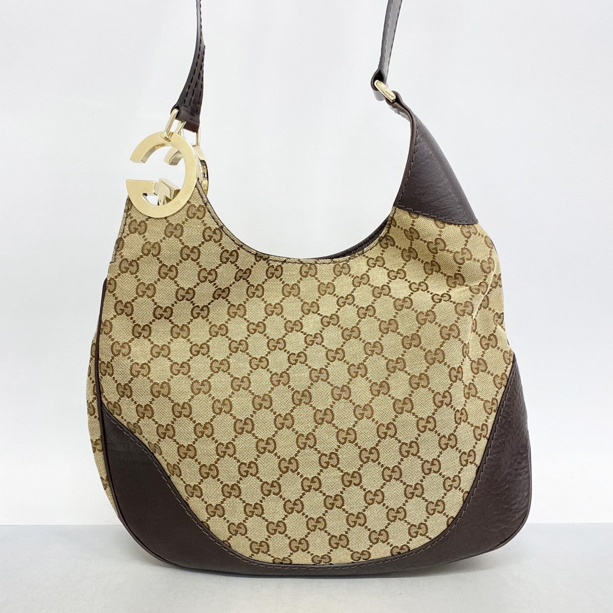 ★SALE【5gd5309-h】グッチ ショルダーバッグ GGキャンバス 203503 キャンバス ブラウン ゴールド金具【中古】レディース
