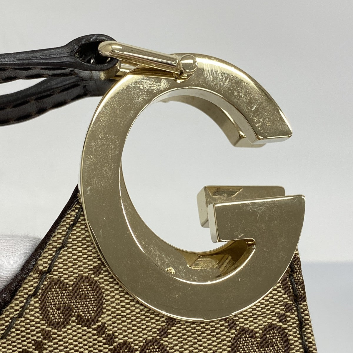 ★SALE【5gd5309-h】グッチ ショルダーバッグ GGキャンバス 203503 キャンバス ブラウン ゴールド金具【中古】レディース