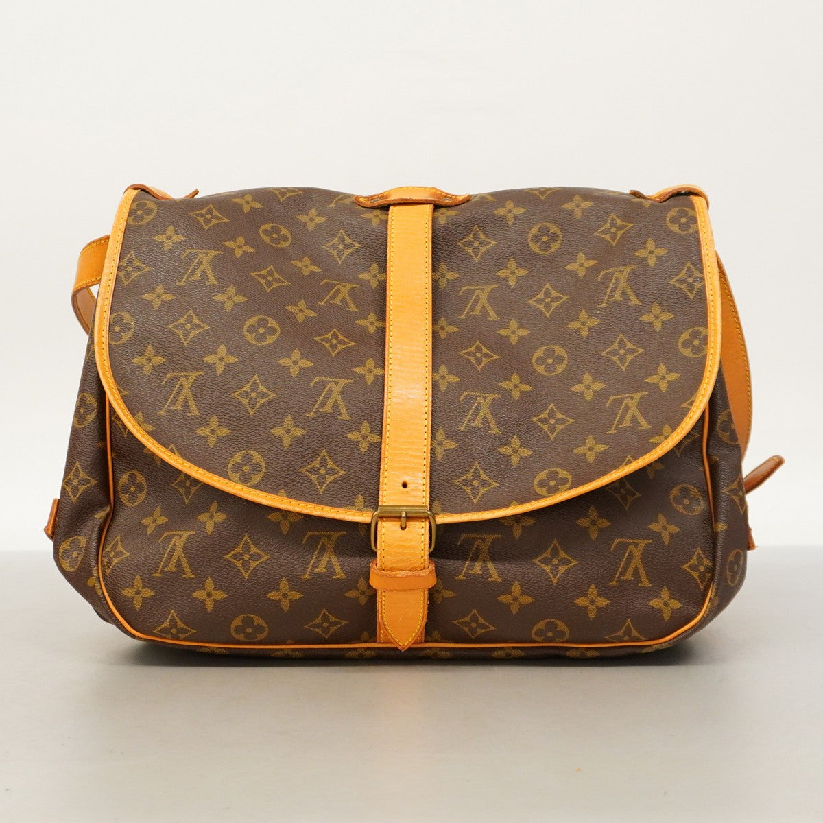 【5gd5358-h】ルイヴィトン ショルダーバッグ モノグラム ソミュール35 M42254 ブラウン【中古】レディース