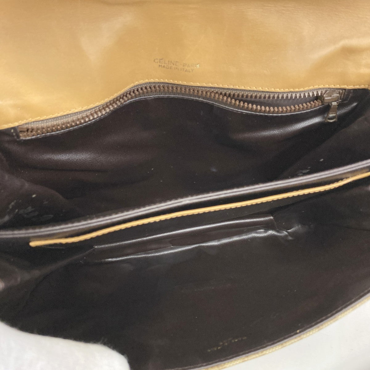 【5gd5383-h】セリーヌ ショルダーバッグ マカダム PVC ベージュ ゴールド金具【中古】レディース