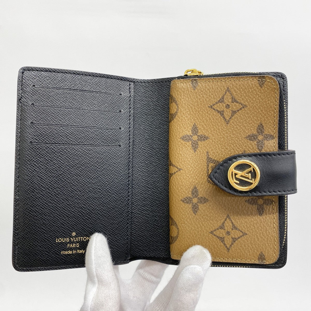 【5gd5396-h】ルイヴィトン 財布 モノグラム・ジャイアントリバース ポルトフォイユジュリエット M69432 ブラウン【中古】レディース