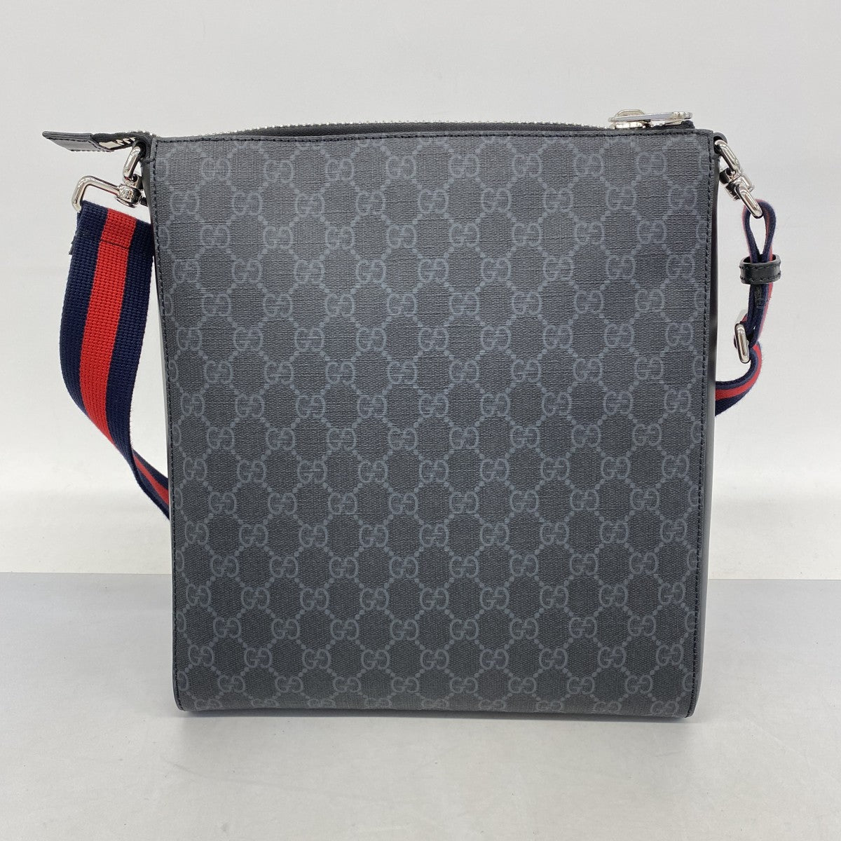 ★SALE【5gd5407-h】グッチ ショルダーバッグ GGスプリーム 474137 PVC ブラック シルバー金具【中古】メンズ