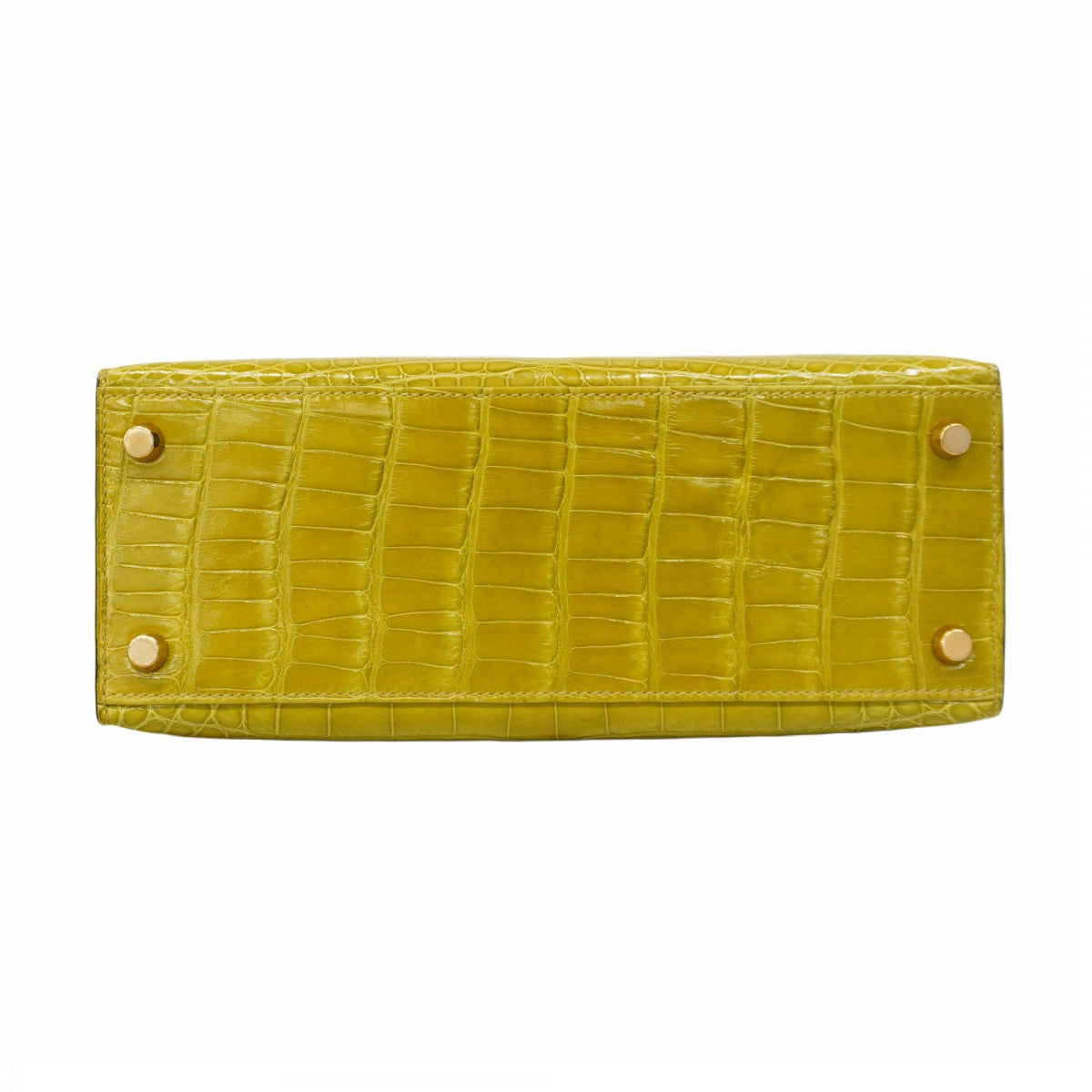 ★SALE【5gd5417-g-h】エルメス ハンドバッグ ケリー25 アリゲーター アニスグリーン ゴールド金具 □C刻印【中古】レディース