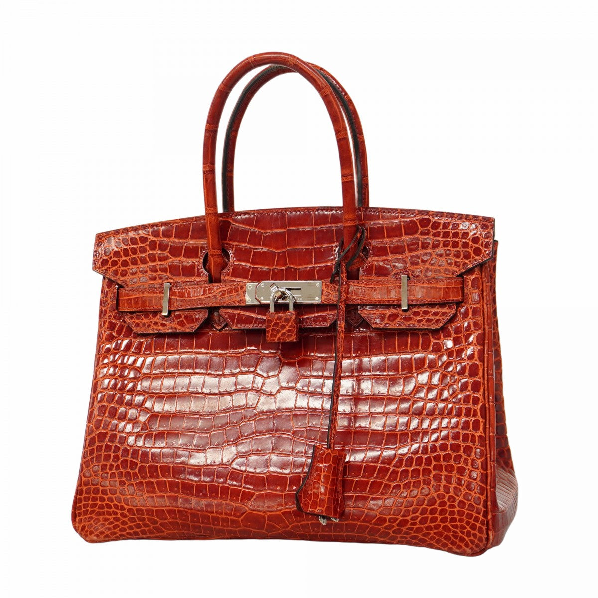 ★SALE【5gd5418-g-h】エルメス ハンドバッグ バーキン30 ポロサス ゼラニウム シルバー金具 □N刻印【中古】レディース