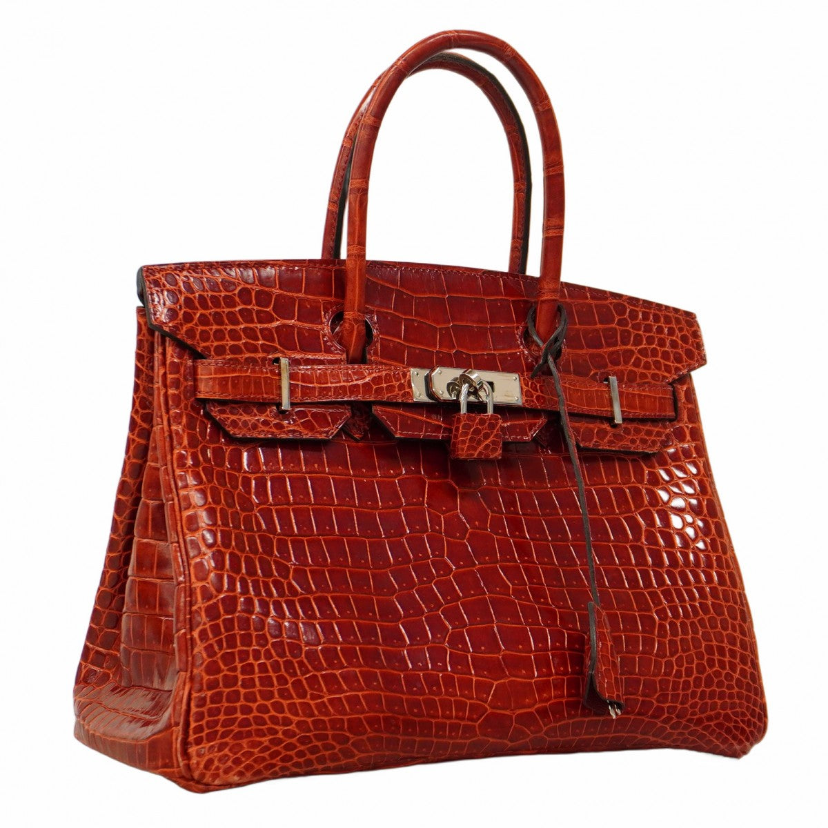 ★SALE【5gd5418-g-h】エルメス ハンドバッグ バーキン30 ポロサス ゼラニウム シルバー金具 □N刻印【中古】レディース