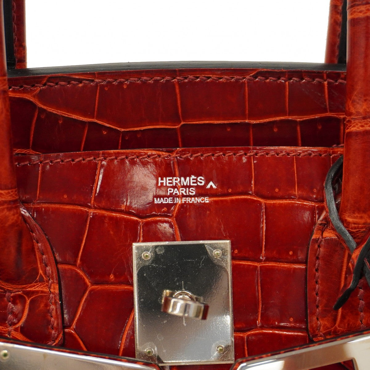 ★SALE【5gd5418-g-h】エルメス ハンドバッグ バーキン30 ポロサス ゼラニウム シルバー金具 □N刻印【中古】レディース