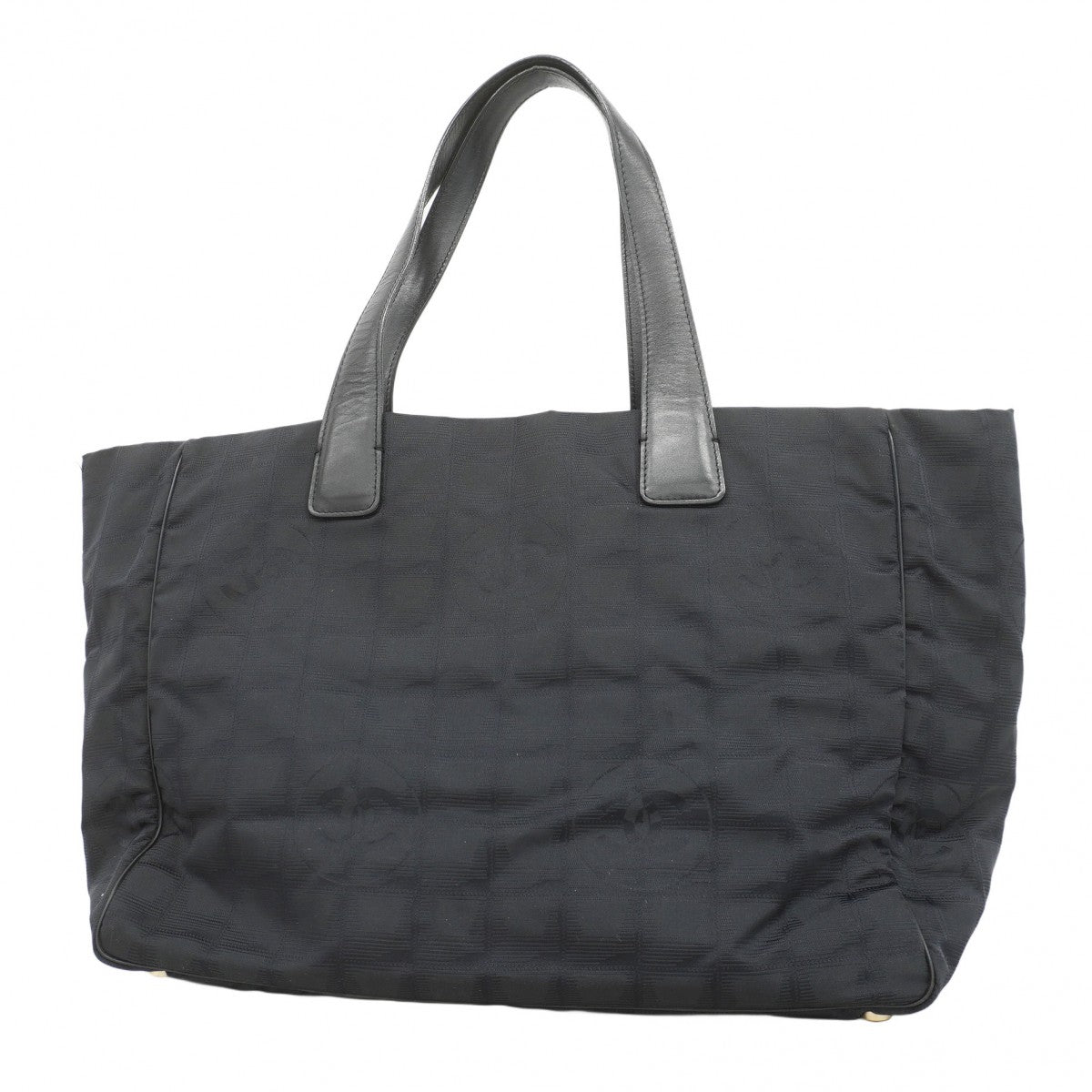 【5gd5429-h】シャネル トートバッグ ニュートラベル ナイロン ブラック シャンパンゴールド金具【中古】レディース