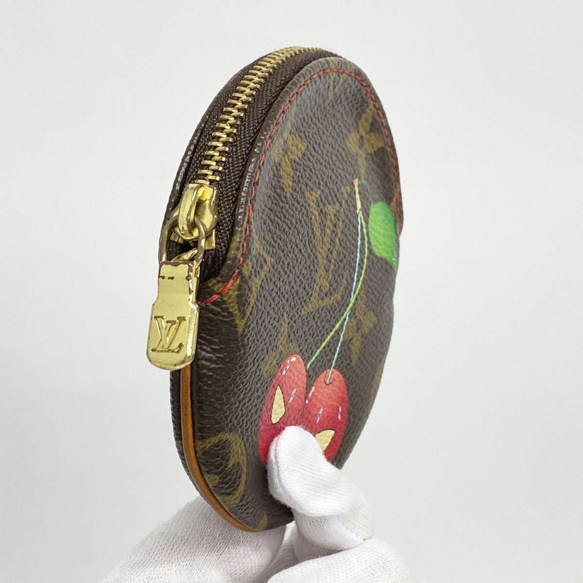 【5gd5449-b-h】ルイヴィトン コインケース モノグラム・チェリー ポルトモネロン M95043 ブラウン【中古】レディース