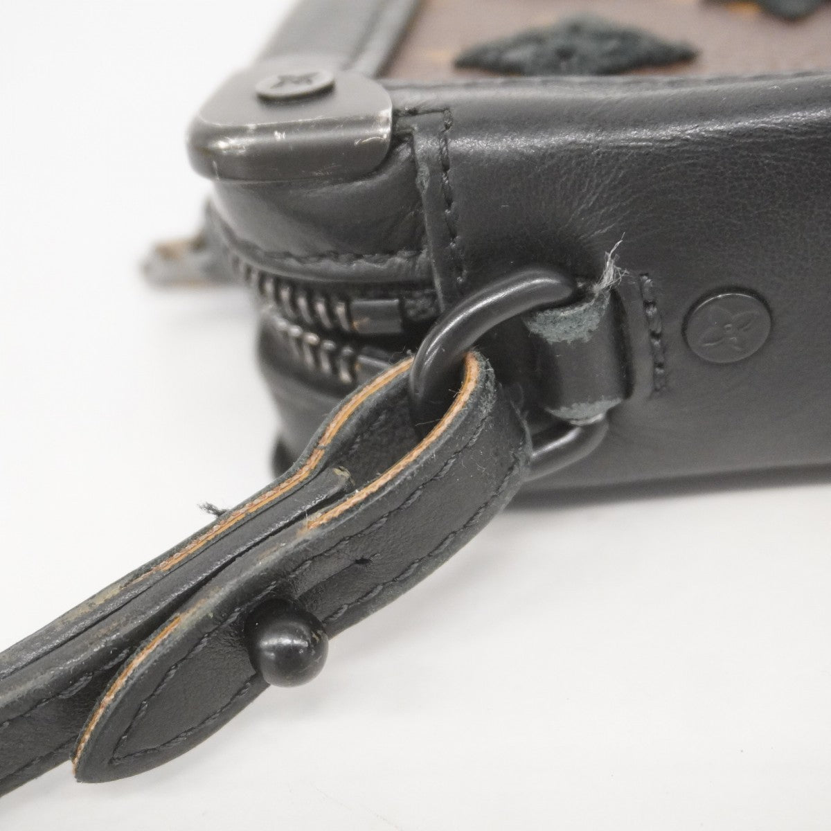★SALE【5gd5497-h】ルイヴィトン クラッチバッグ モノグラム・タフタージュ ソフトトランククラッチ M45061 ブラウン ブラック【中古】メンズ