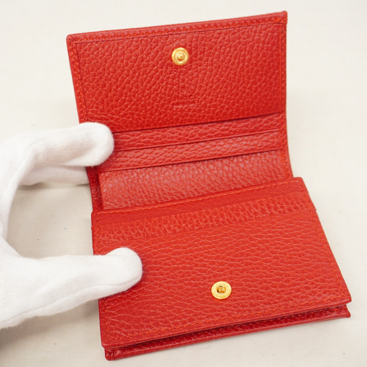 ★SALE【5gd5526-h】グッチ 財布 GGマーモント 456126 レザー レッド ゴールド金具【中古】レディース
