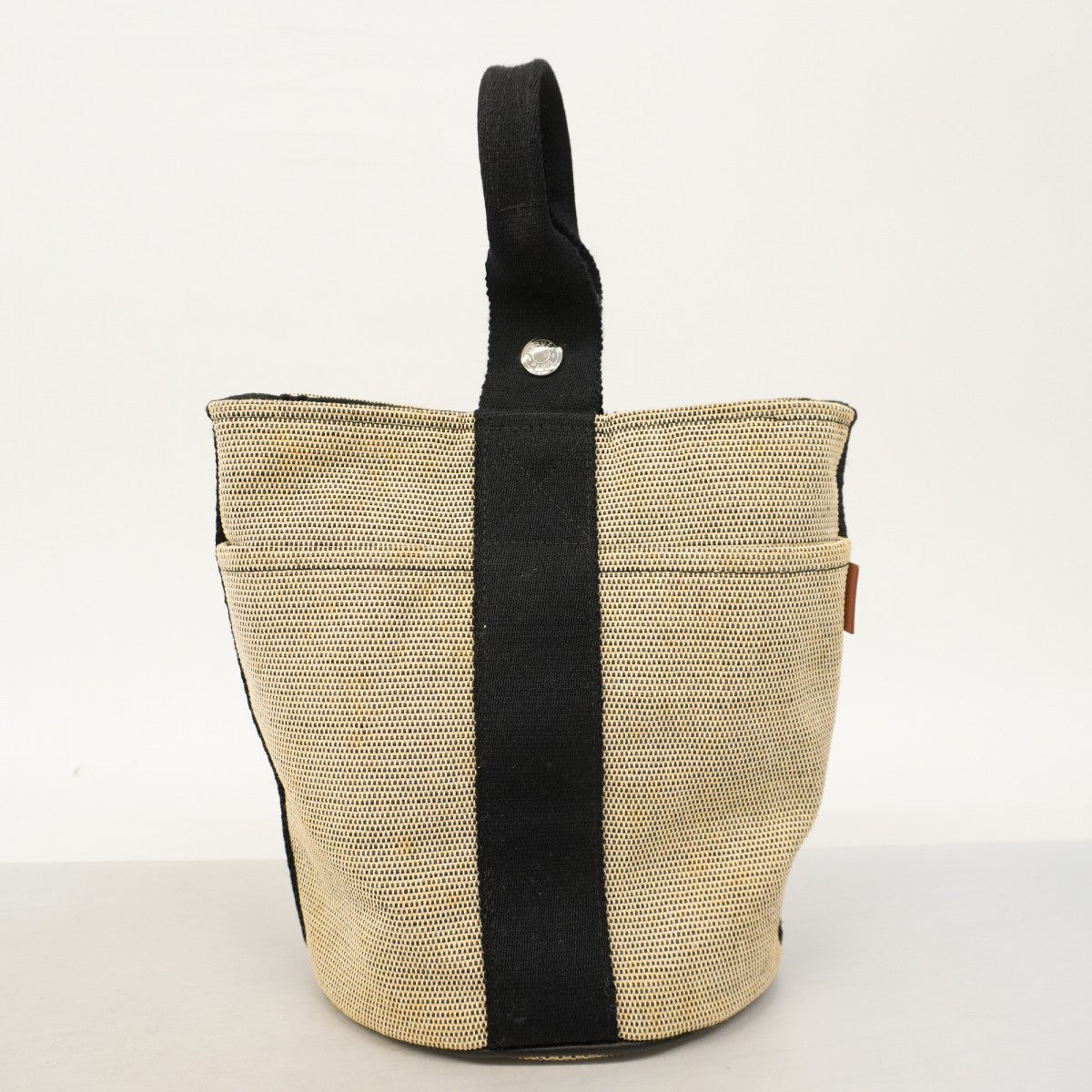 ★SALE【5gd5547-h】エルメス ハンドバッグ サクソーPM キャンバス ブラック シルバー金具【中古】レディース