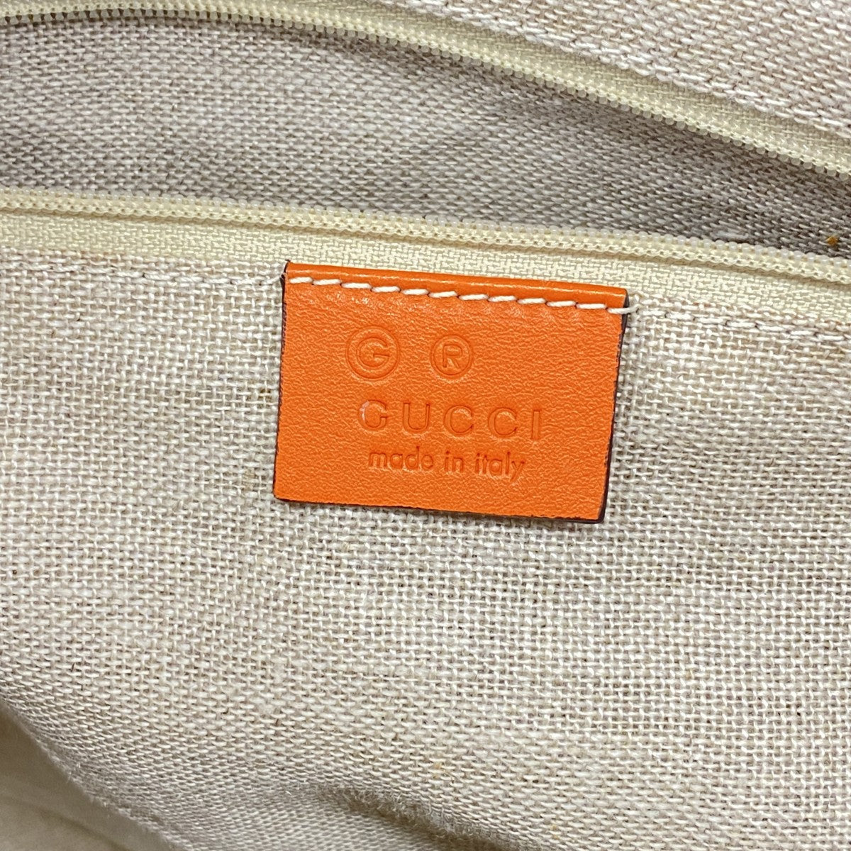 【5ge5607-h】グッチ トートバッグ マイクログッチシマ 449647 レザー オレンジ ゴールド金具【中古】レディース