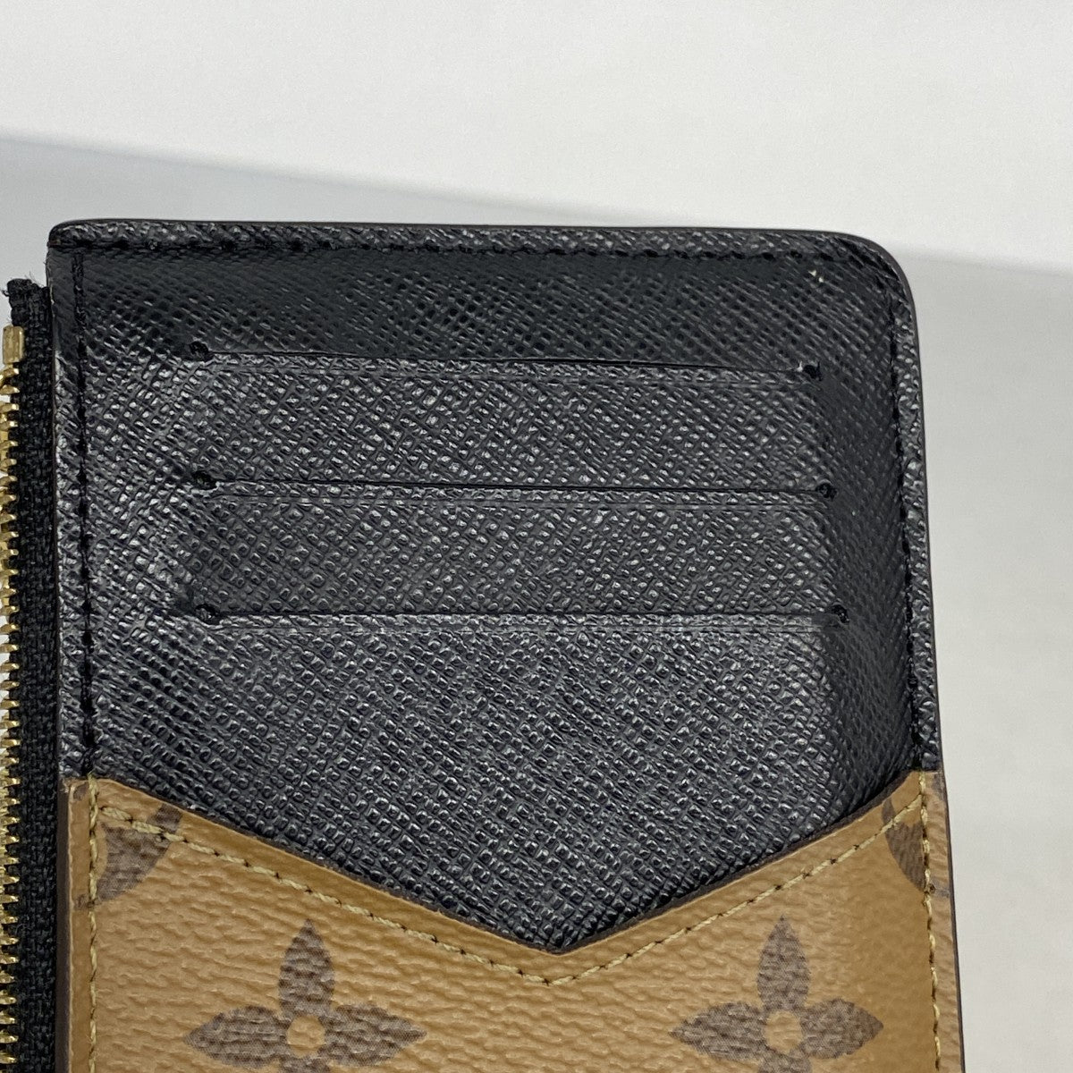 【5ge5625-h】ルイヴィトン コインケース モノグラム・リバース ポルトカルトレクトヴェルソ M81303 ブラウン【中古】レディース