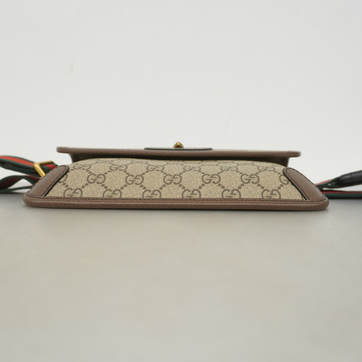 ★SALE【5ge5634-h】グッチ ボディバッグ GGスプリーム/シェリーライン 493930 PVC ブラウン ゴールド金具【中古】メンズ