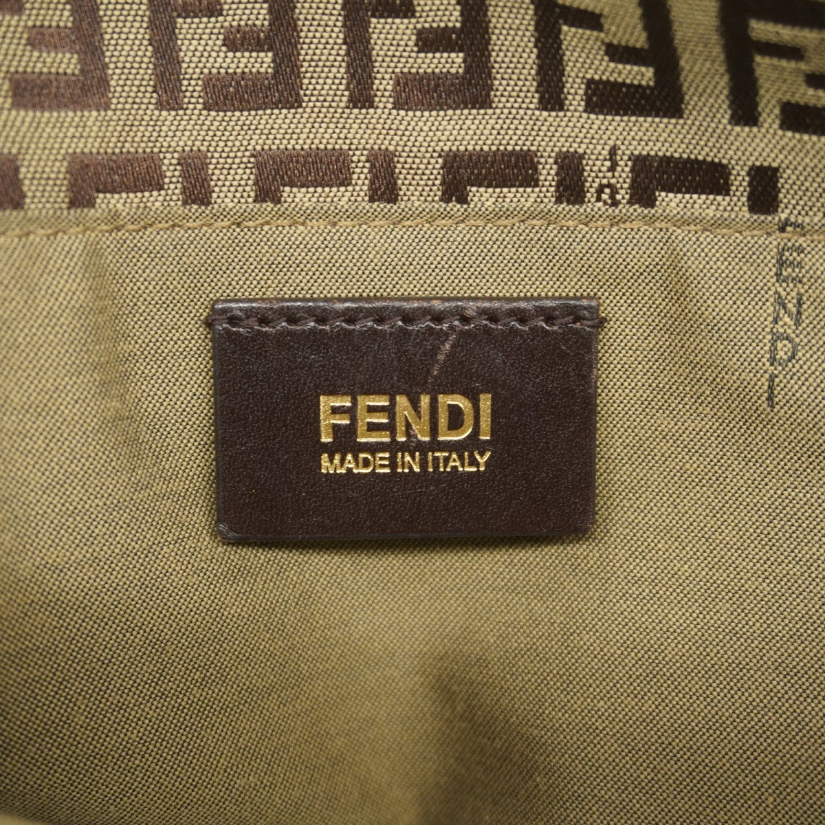 ★SALE【5ge5636-h】フェンディ ハンドバッグ ズッキーノ ナイロンキャンバス ブラウン ブルー ゴールド金具【中古】レディース