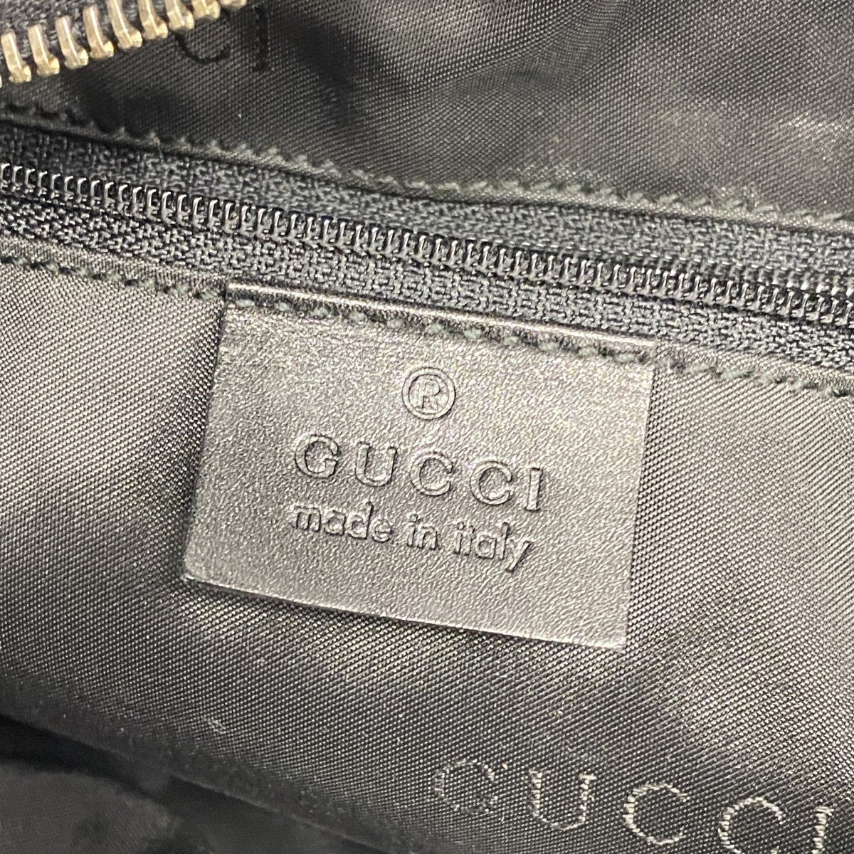 【5ge5645-h】グッチ ショルダーバッグ 001 3315 ナイロン ブラック シルバー金具【中古】レディース