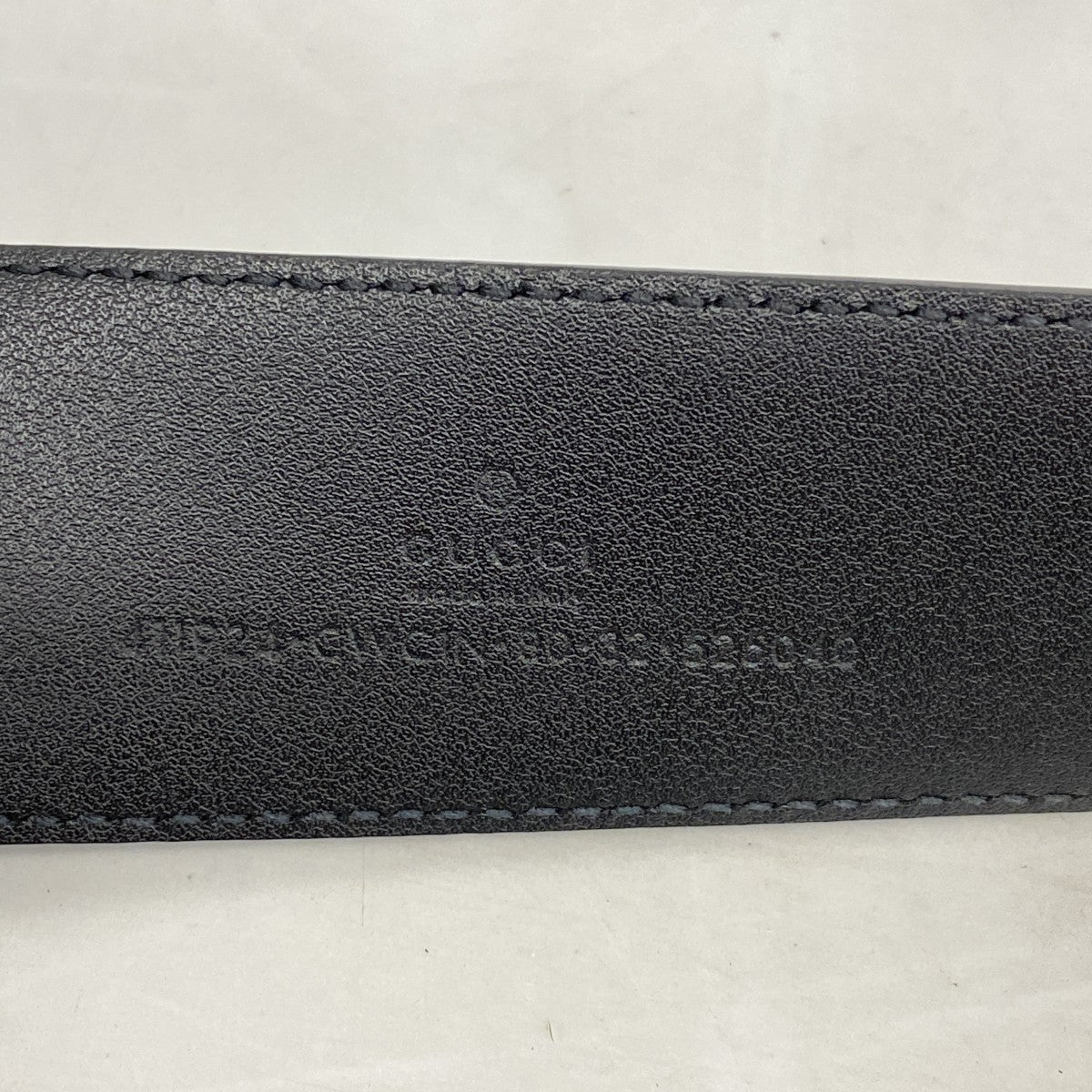 ★SALE【5ge5647-h】グッチ ベルト グッチシマ 411924 レザー ブラック シルバー金具【中古】メンズ