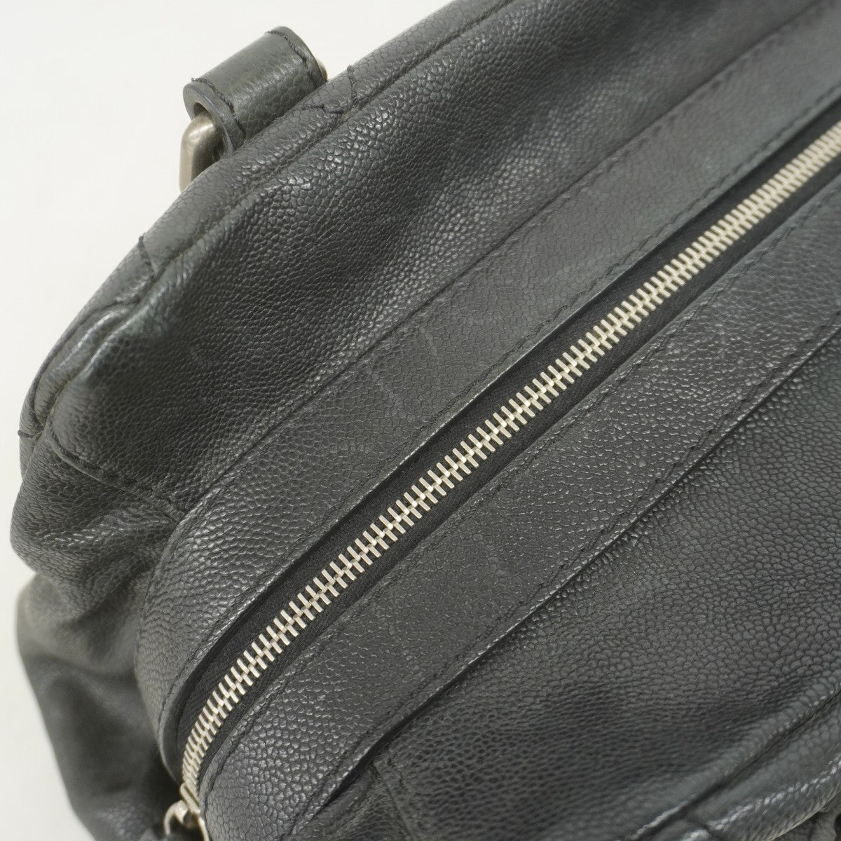 ★SALE【5ge5652-h】シャネル ハンドバッグ ワイルドステッチ キャビアスキン ブラック シルバー金具【中古】レディース